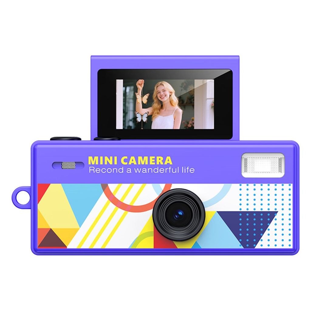 LK-030 Mini digitalkamera 720P HD med nyckelring och 0.96" display – Lila