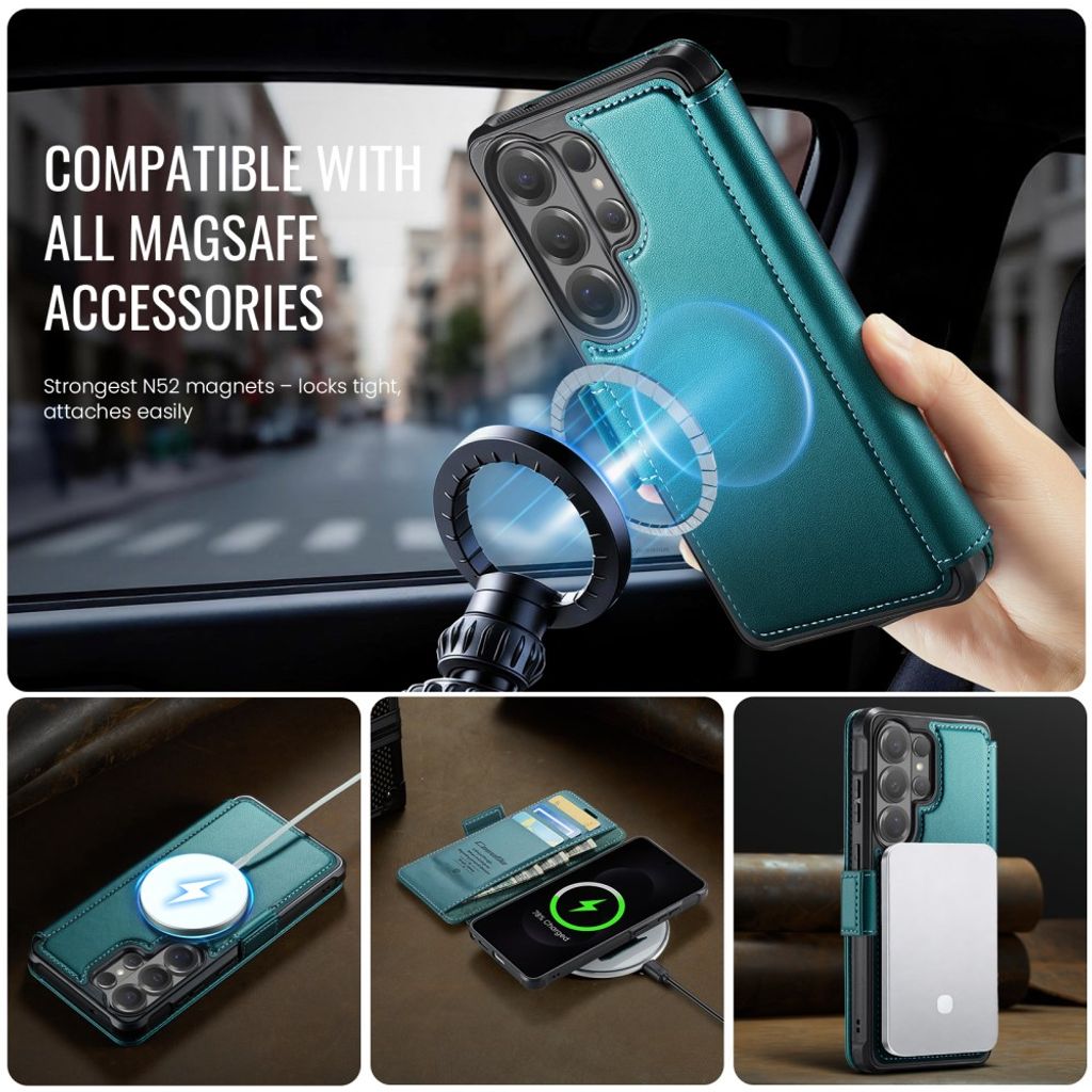CASEME 053  Samsung Galaxy S25 Ultra  Flip Cover MagSafe RFID-blokerende - Turkis