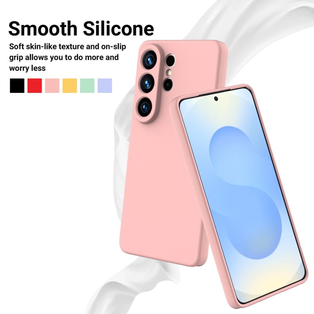 Samsung Galaxy S26 Ultra Cover Silikone med Håndrem - Pink