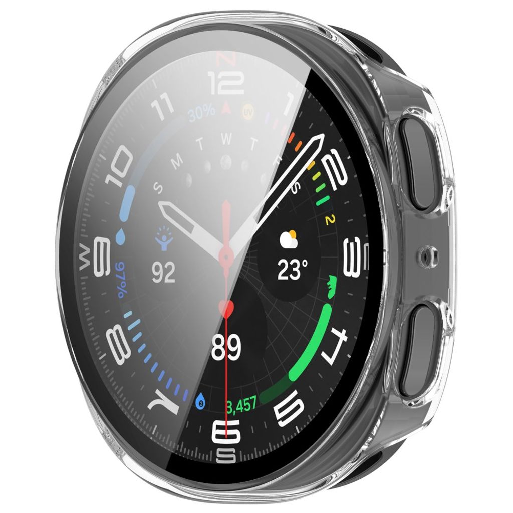 Samsung Galaxy Watch9 44mm Deksel med skjermbeskytter i glass - Gjennomsiktig