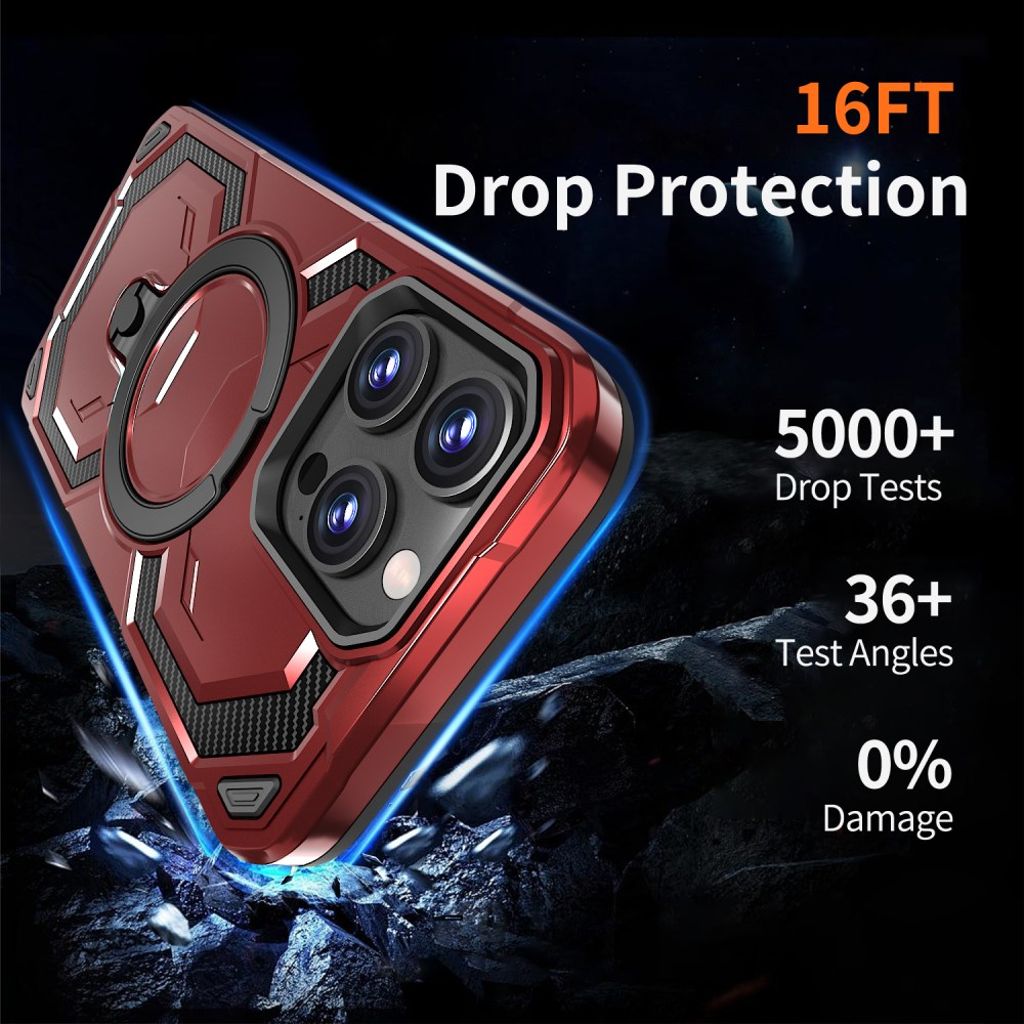 iPhone 15 Pro Max Case with Ring holder - Red