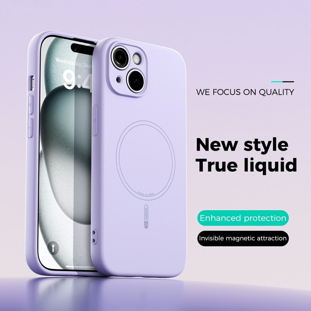 ABEEL iPhone 13 MagSafe-yhteensopiva Liquid Silicone Kuori - Violetti