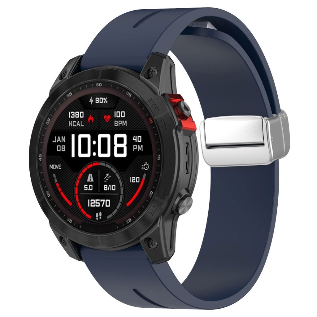 Garmin Fenix 7S and others silicone watch strap - Blue