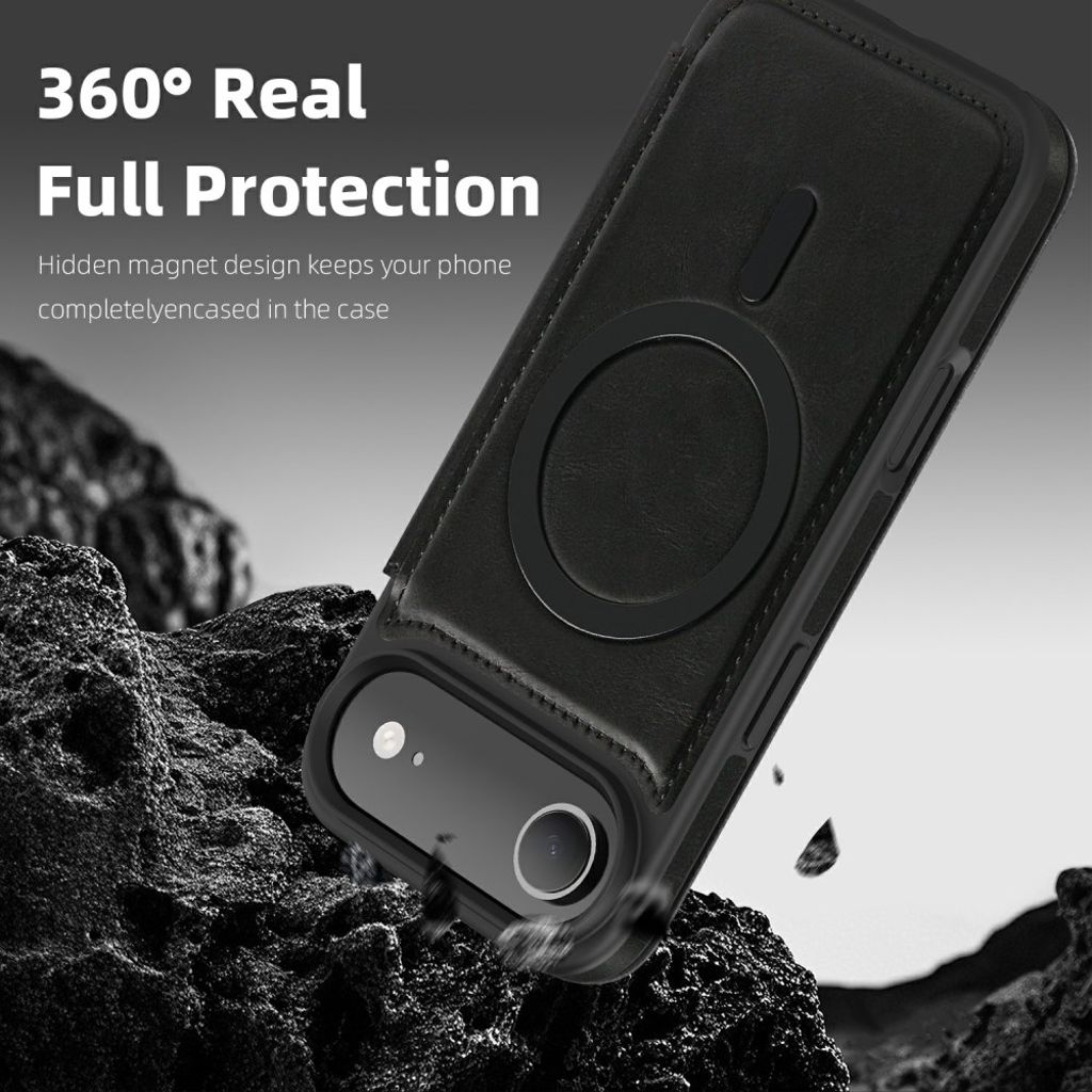 iPhone 17 Air MagSafe -kotelo korttilokerolla - musta