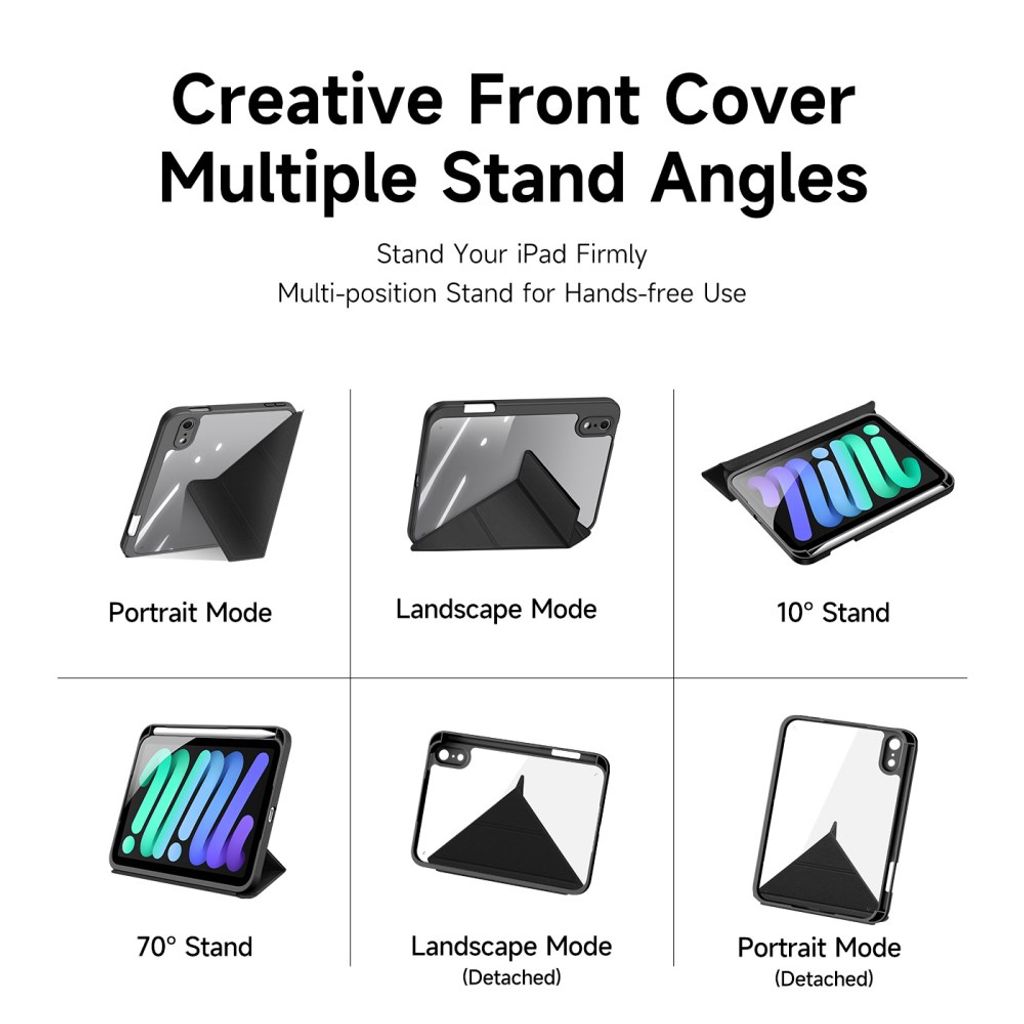 DUX DUCIS iPad Mini (2026) Origami-kotelo - Musta