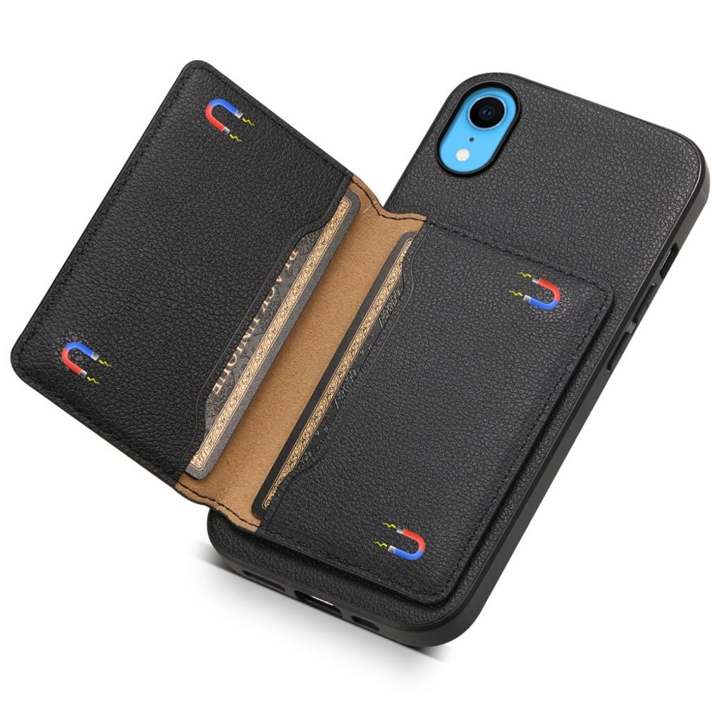 iPhone XR Skal Stativ Korthållare – Svart