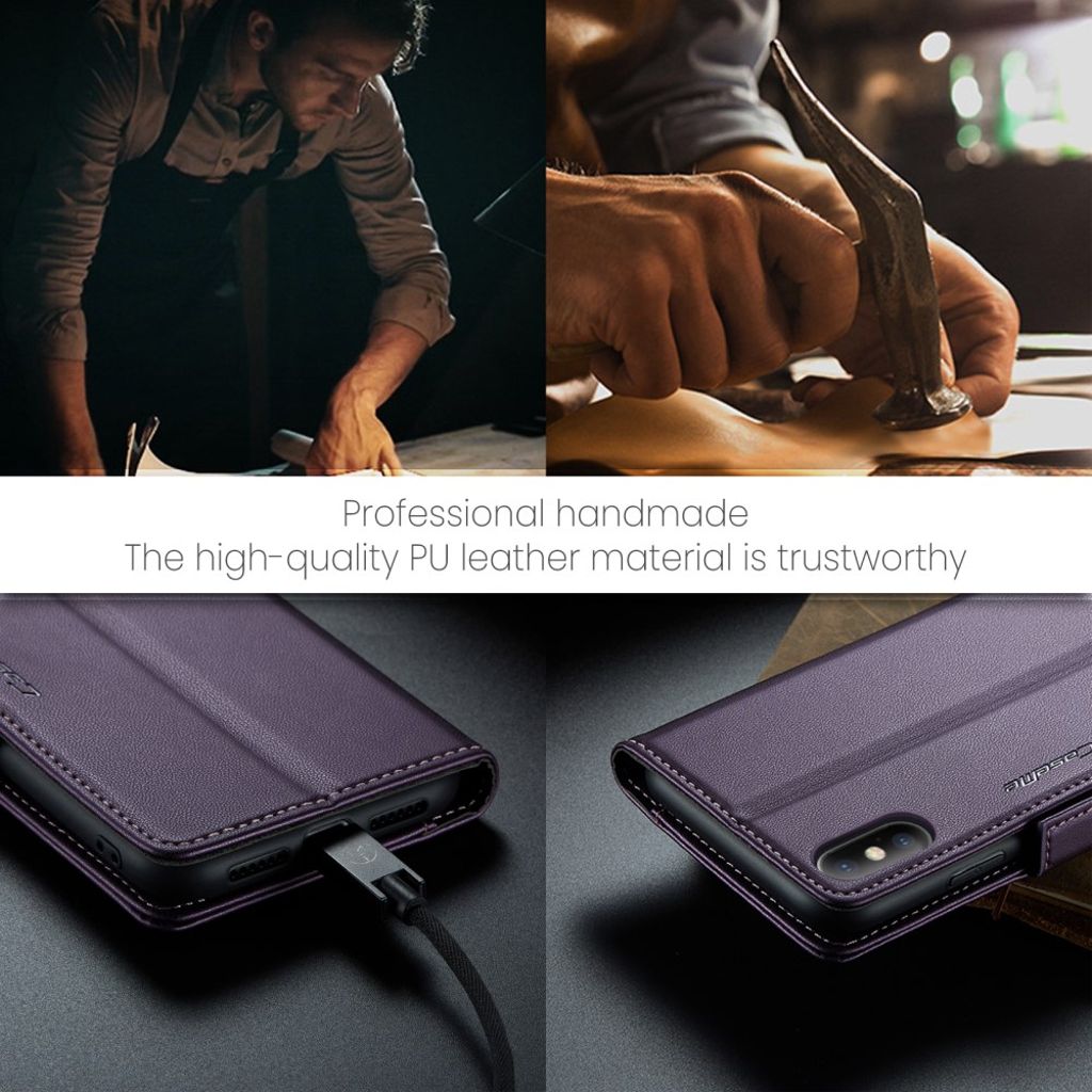 CASEME iPhone XS Max Pungetui RFID-blokerende – Lilla