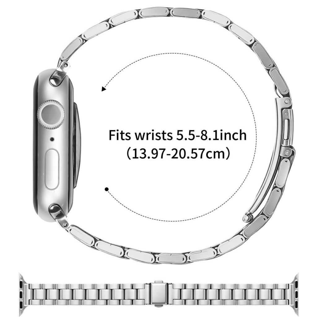 Apple Watch 49/46/44/42mm Klockarmband i rostfritt stål - Silver