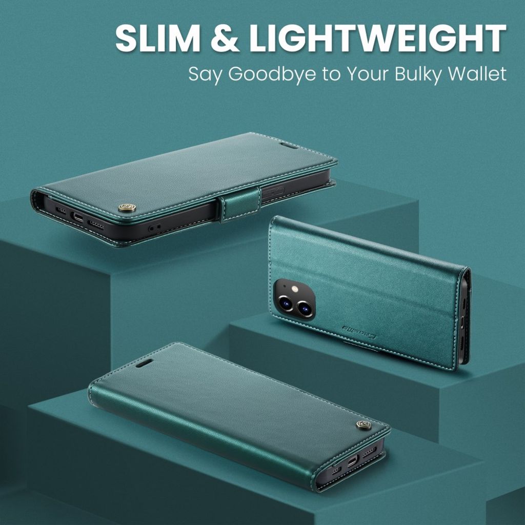 CASEME iPhone 12 Mini Wallet Cover with Stand - Green