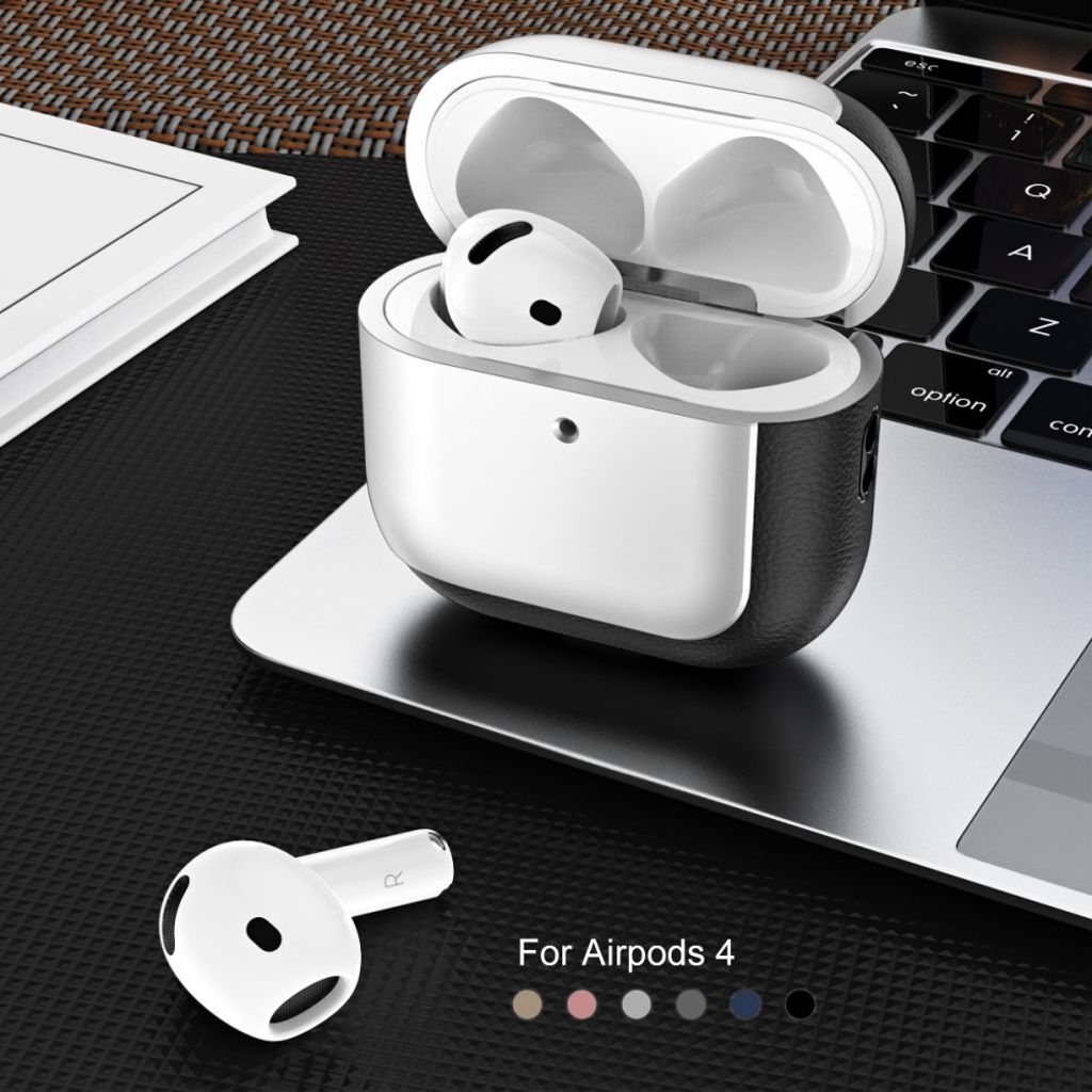 AirPods 4 Deksel TPU Støtsikker med Stropp - Titan Grå