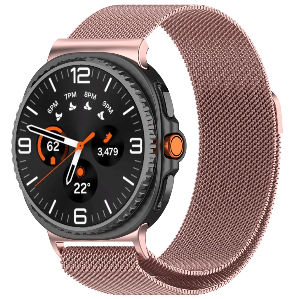 Samsung Galaxy Watch9 Milanesisk magnetisk klokkerem i rustfritt stål - Rose Pink