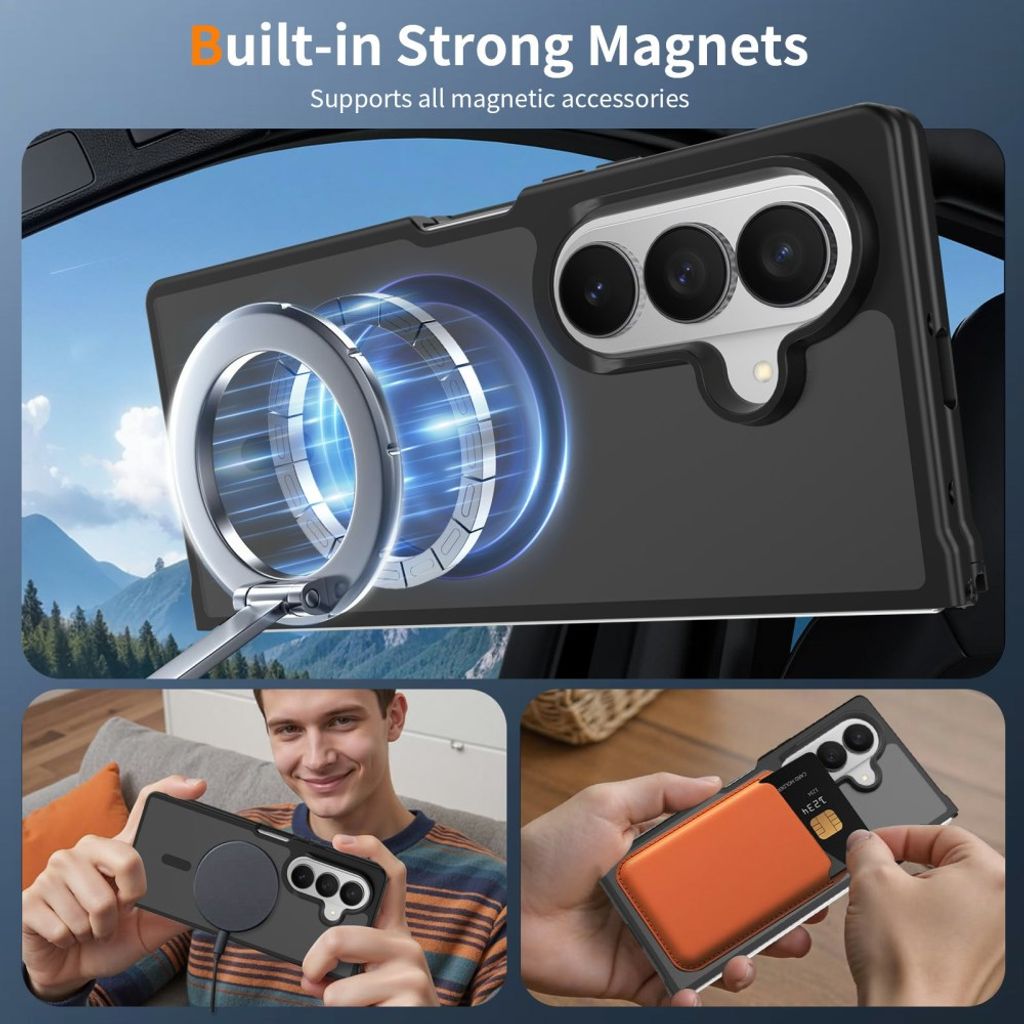 Samsung Galaxy Z Fold8 Ultra MagSafe cover med akrylbagside - Sort