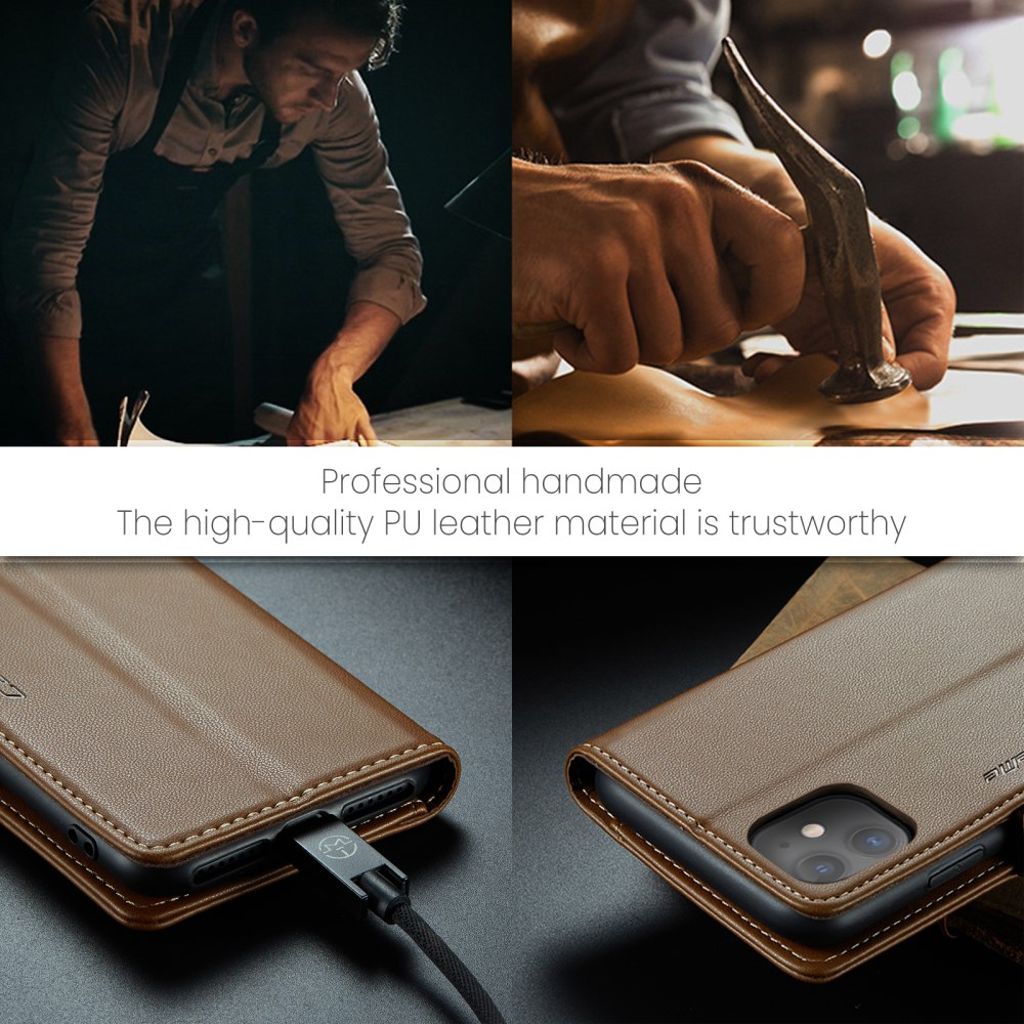 CASEME iPhone 11 Kotelo Korttipaikka - Ruskea