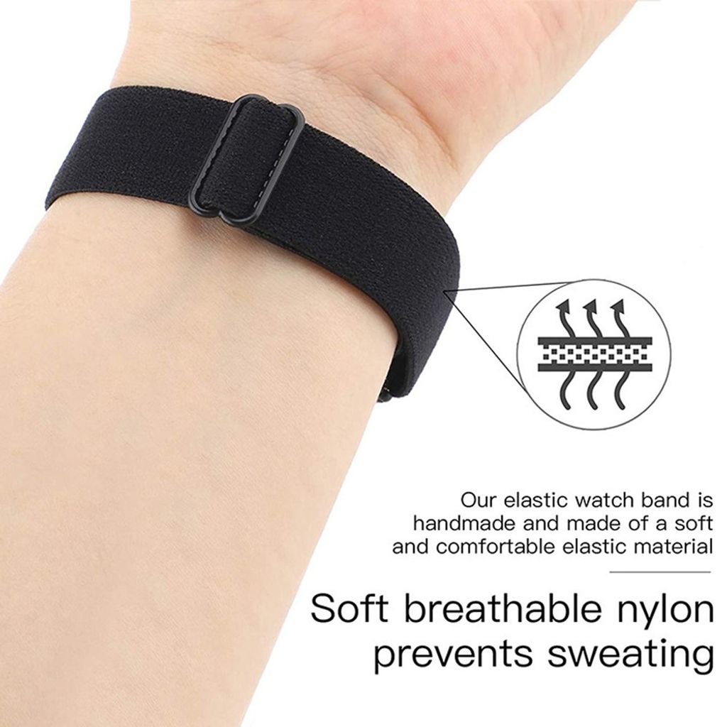 Samsung Galaxy Fit3 Klockarmband Elastisk Nylon Justerbar – Svart