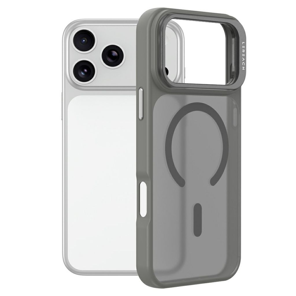 LEREACH iPhone 18 Pro Max/17 Pro Max MagSafe Kuori jalustalla - Harmaa