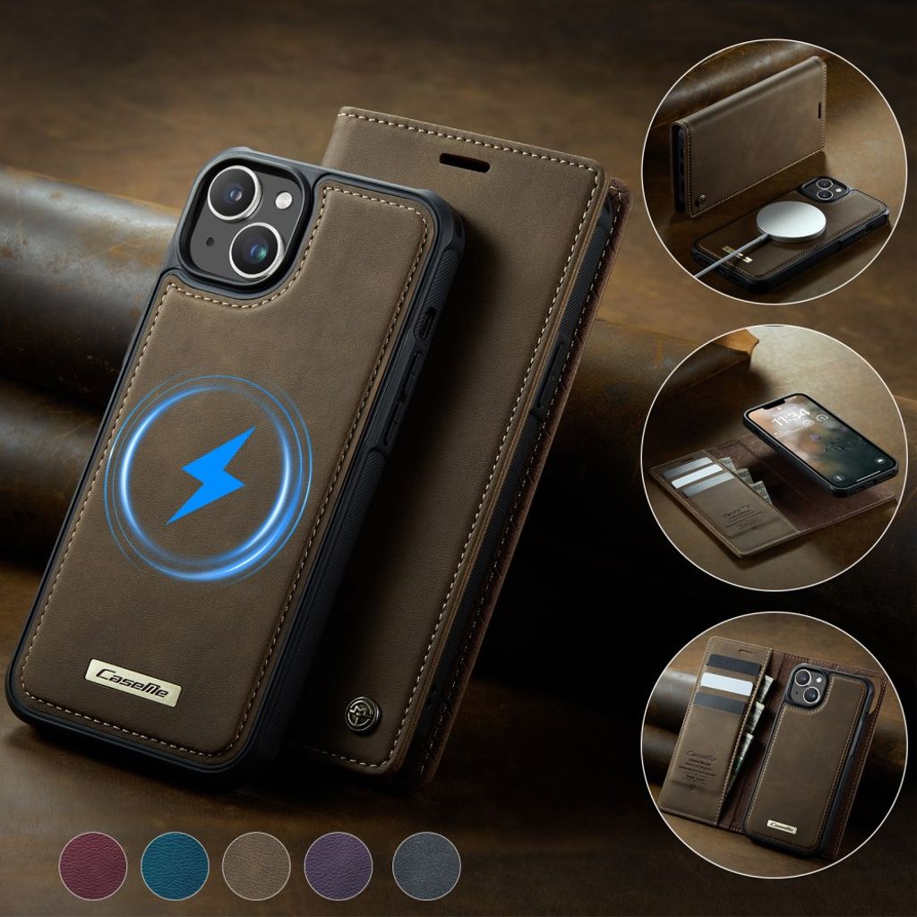 CASEME iPhone 14 Plus / iPhone 15 Plus Kotelo MagSafe - Ruskea