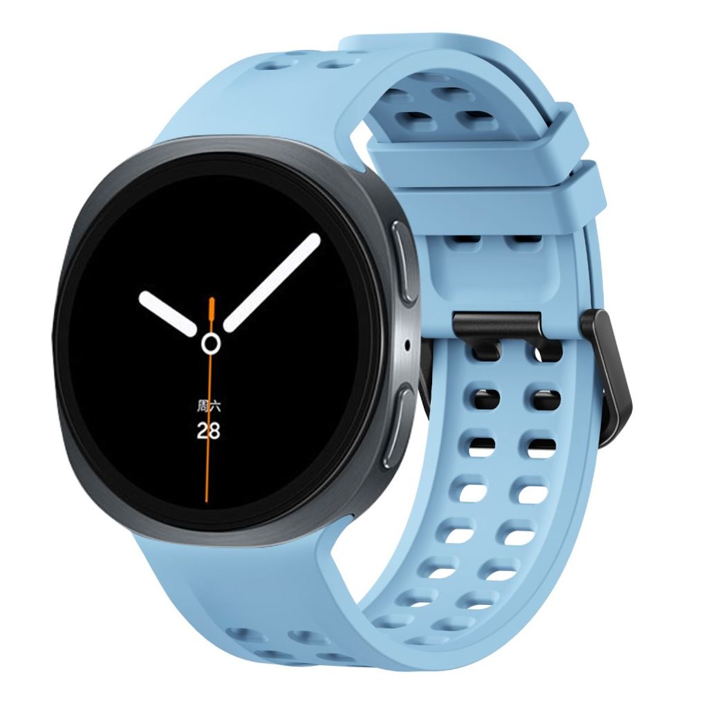 Samsung Galaxy Watch9/8/8 Classic silikon klokkerem med dobbel spenne - Lysblå
