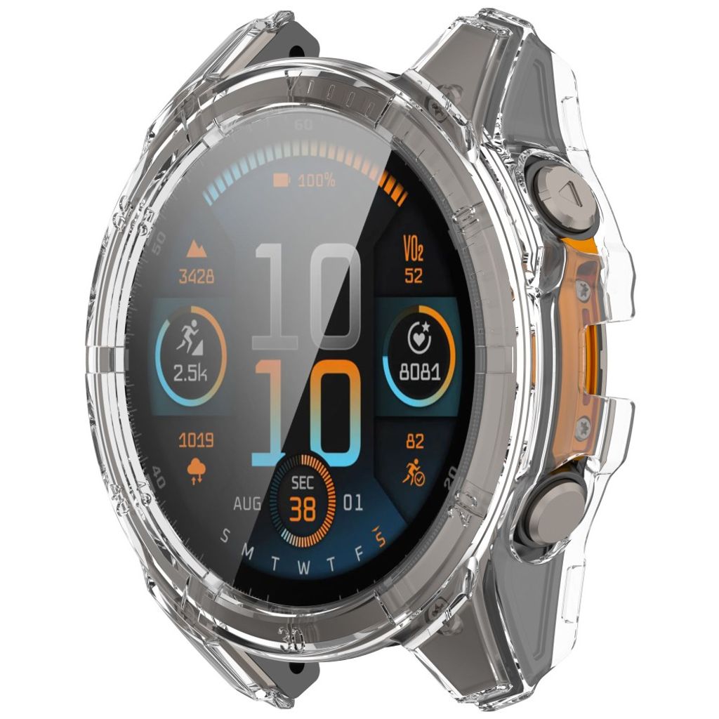 Garmin Fenix 8 47mm Case with Tempered Glass Screen Protector – Transparent