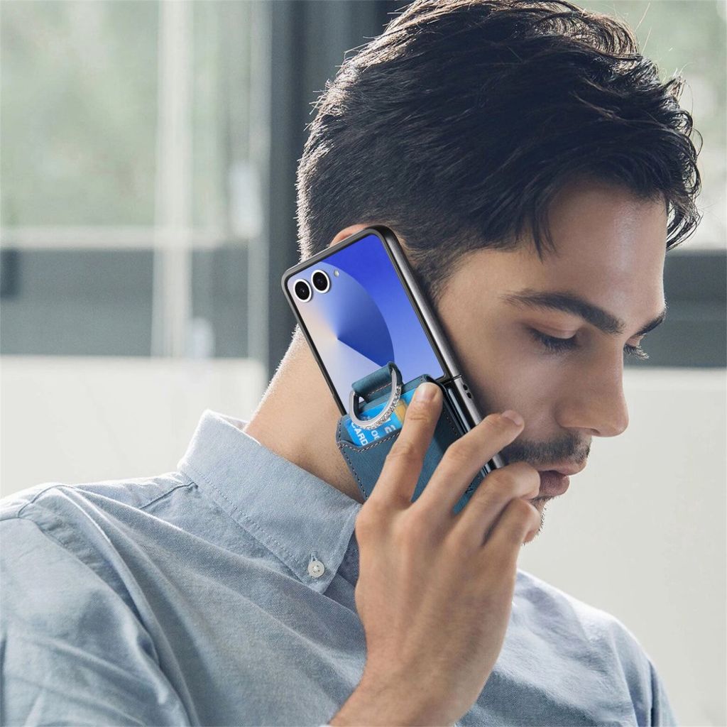Samsung Galaxy Z Flip7 5G Skal med Ringhållare - Blå