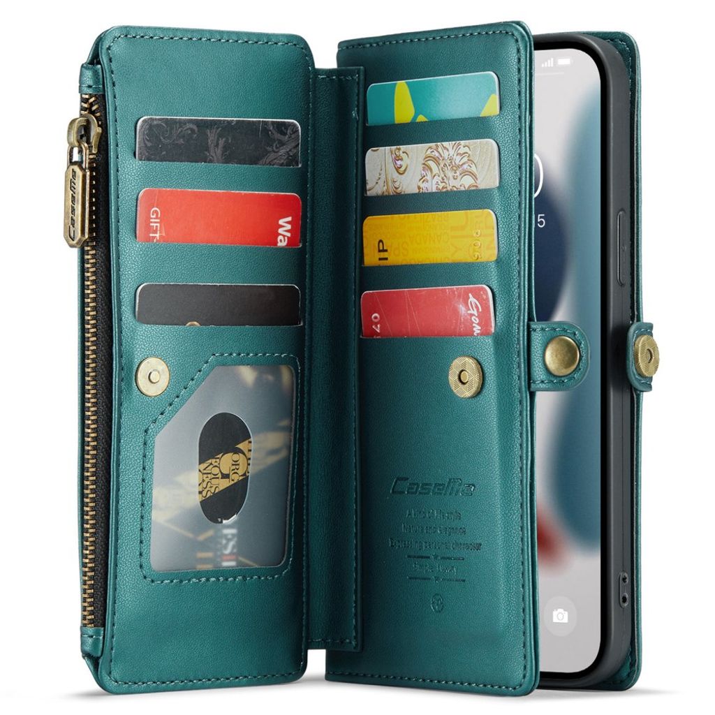 CASEME iPhone 13 Pro Max Lompakkokotelo Korttipaikat - Vihreä