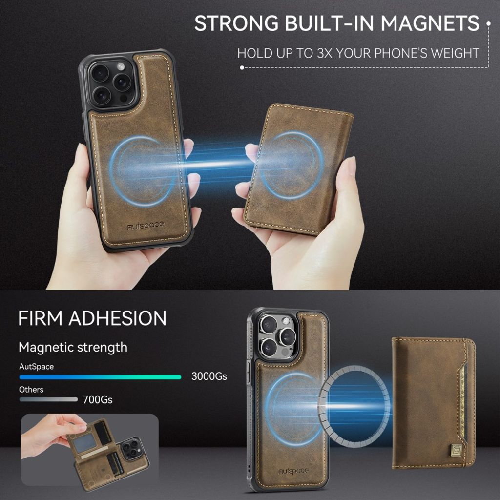 AUTSPACE iPhone 12 Pro Max Cover med Kortplads - Brun