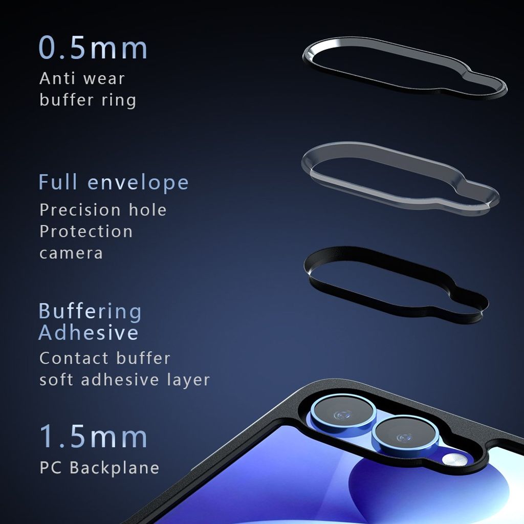 Samsung Galaxy Z Flip8 Mat Cover - Gennemsigtig sort