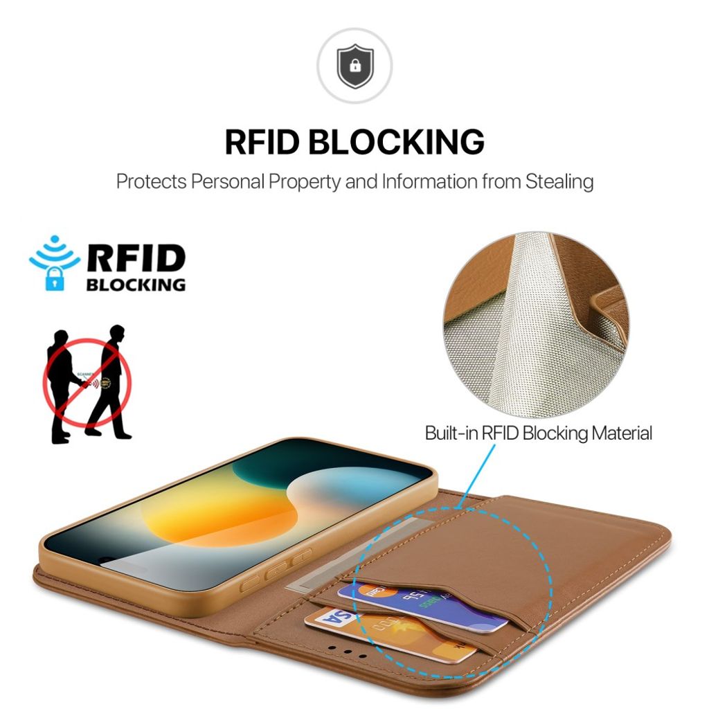 DUX DUCIS iPhone 17 Pro Max RFID-estävä Kotelo - ruskea