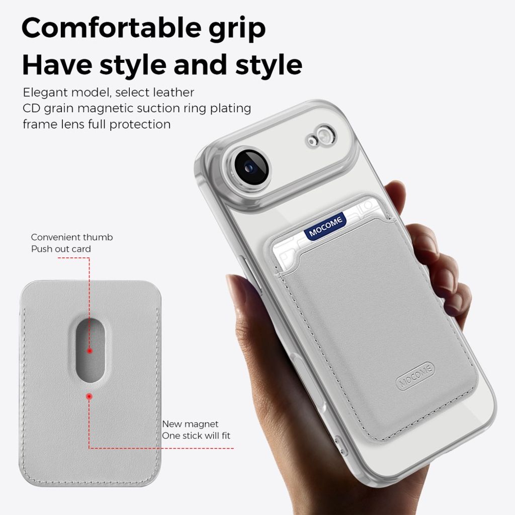 iPhone Air MagSafe-kuori irrotettavalla kortin haltijalla - Harmaa