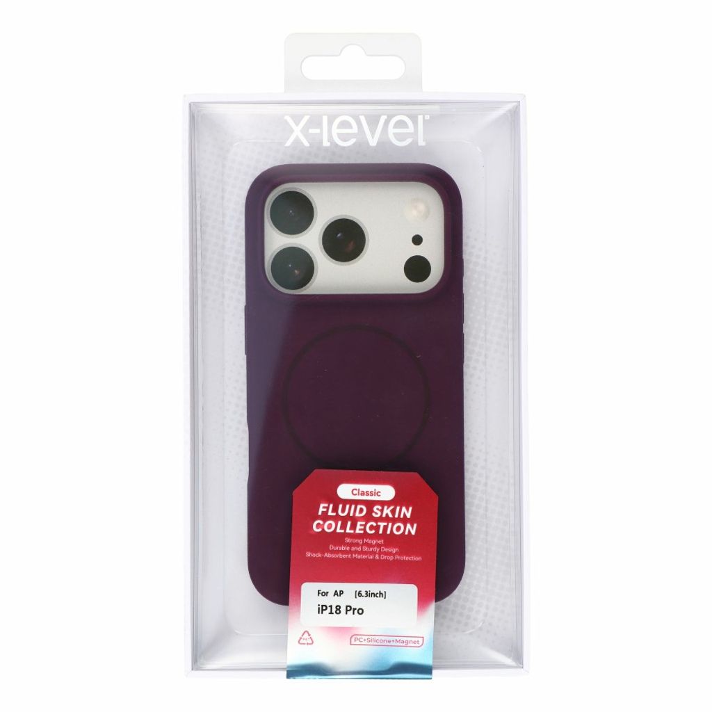 X-LEVEL iPhone 18 Pro Max/17 Pro Max MagSafe kuori silikonista - Cherry Red