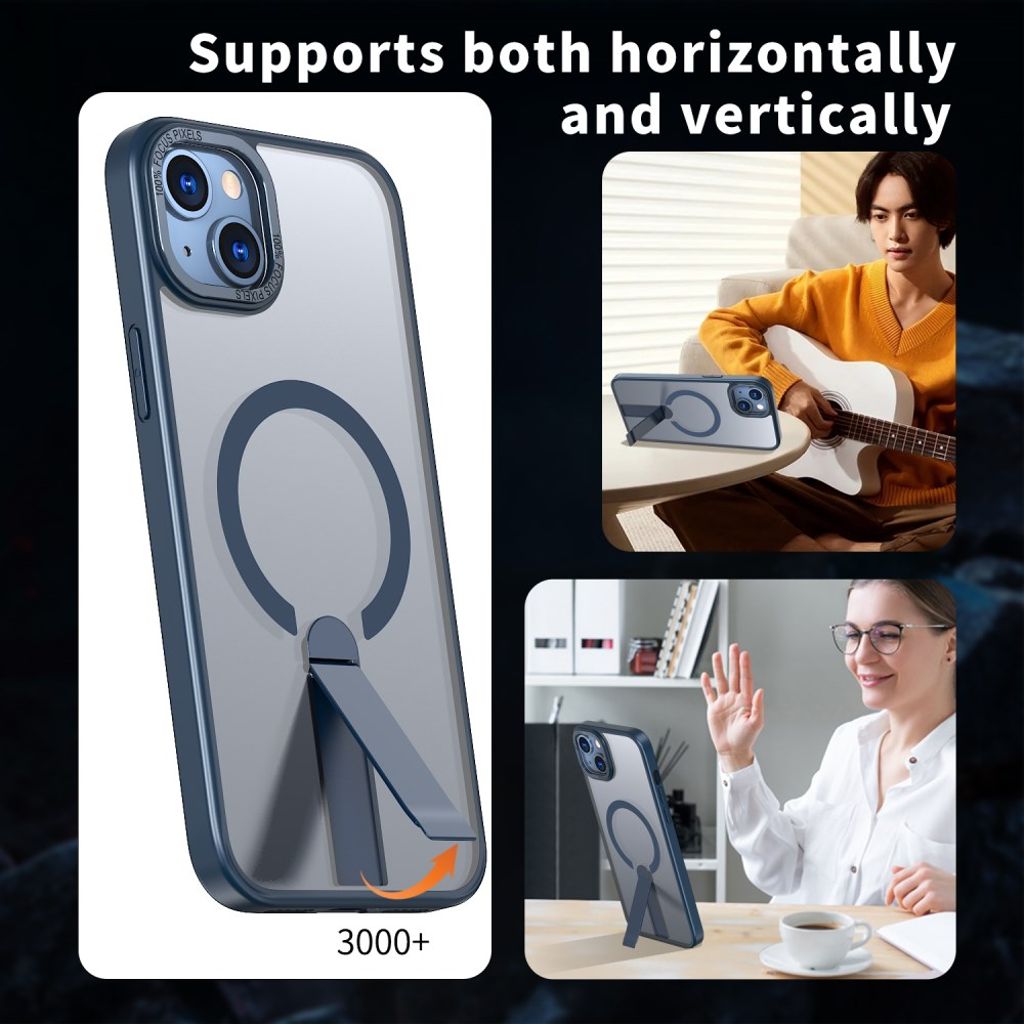 iPhone 14 Plus MagSafe Deksel med Stativ – Blå