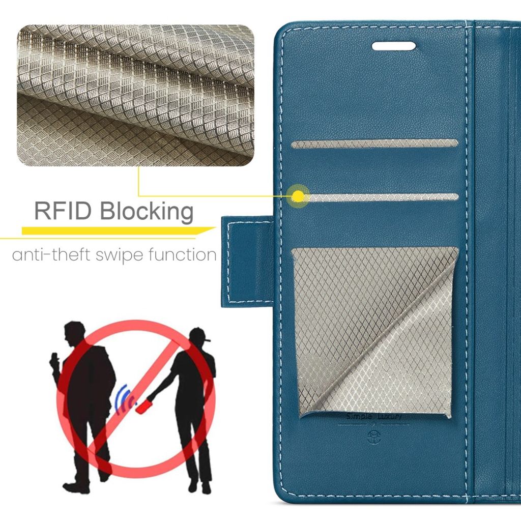 CASEME iPhone 11 Pro Max Plånboksfodral RFID-blockerande – Blå