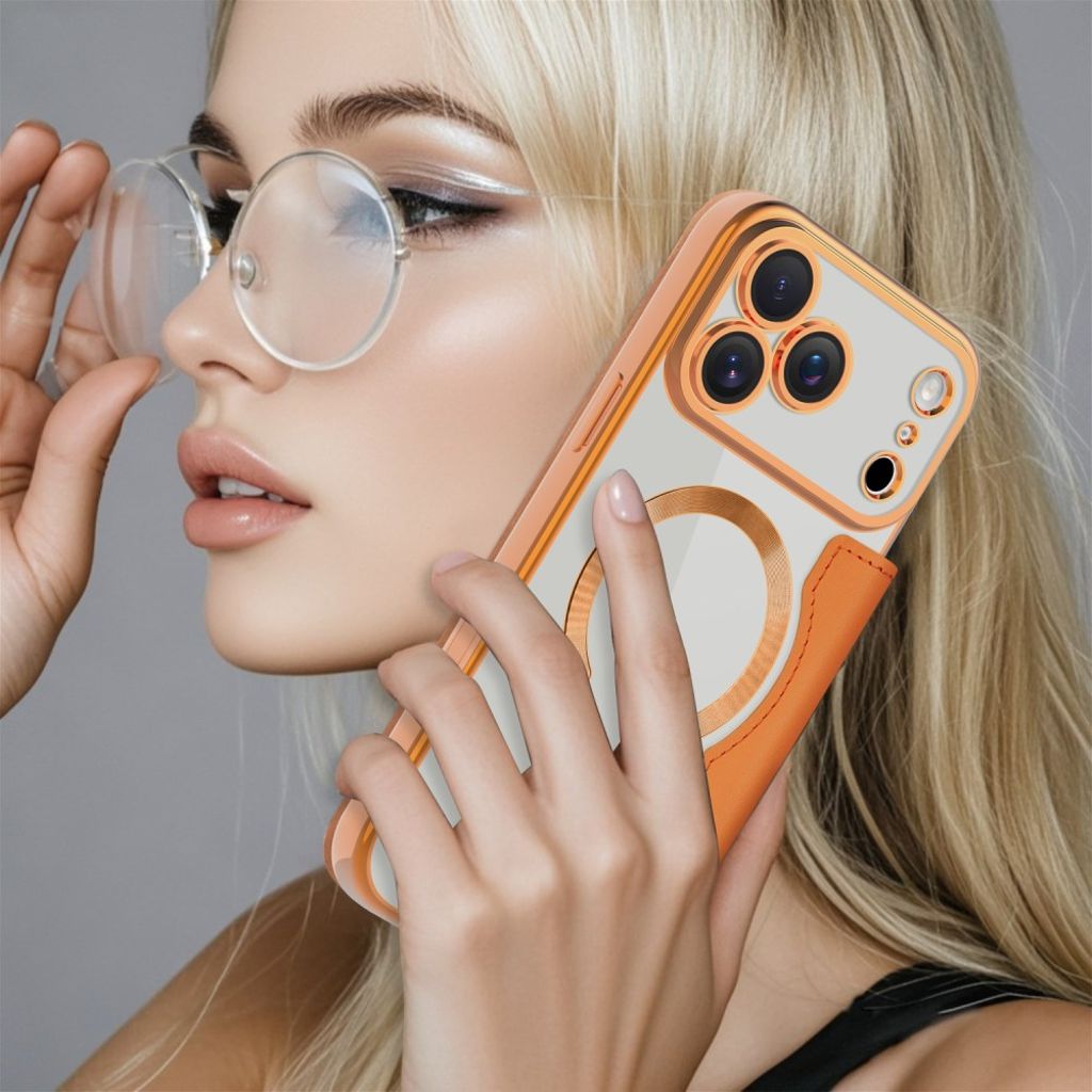 iPhone 17 Pro Max Pungetui MagSafe RFID-blokerende - Orange