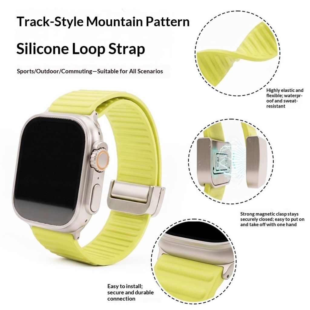 Apple Watch 42/41/40/38mm Silikon klokkerem Magnetisk lukking - Lilla