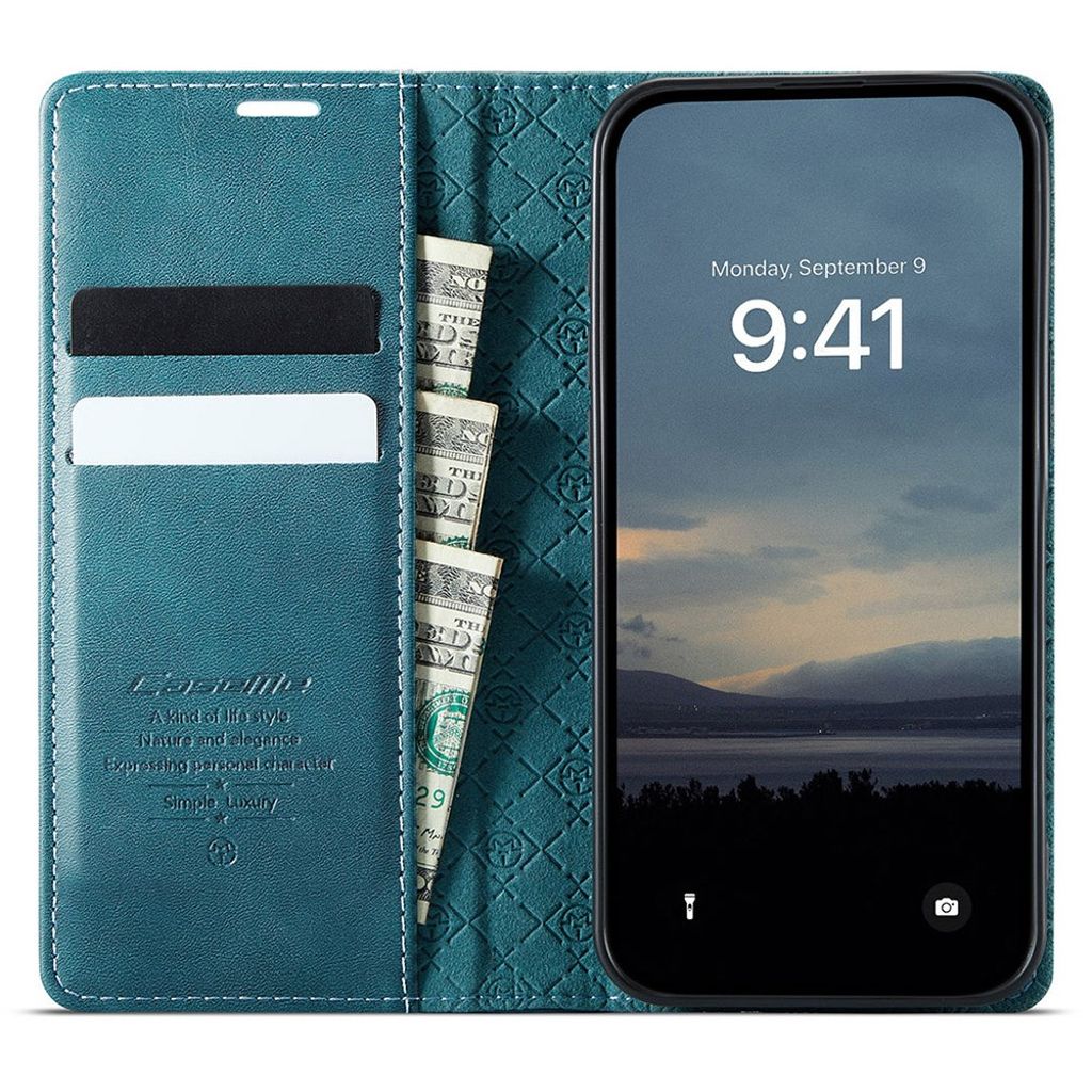 CASEME iPhone 16e Plånboksfodral RFID-blockerande med Stativ – Grön