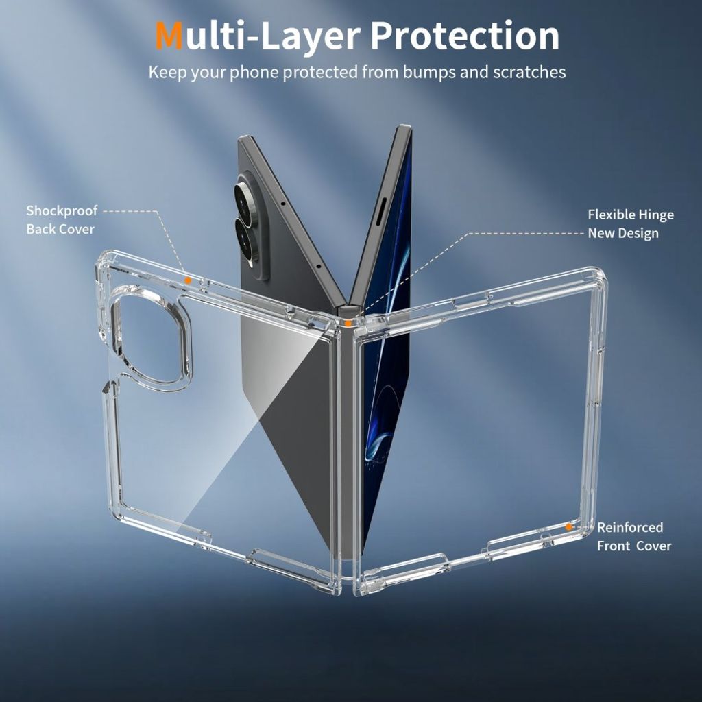 Samsung Galaxy Z Fold8 Cover med akrylbagside - Gennemsigtig