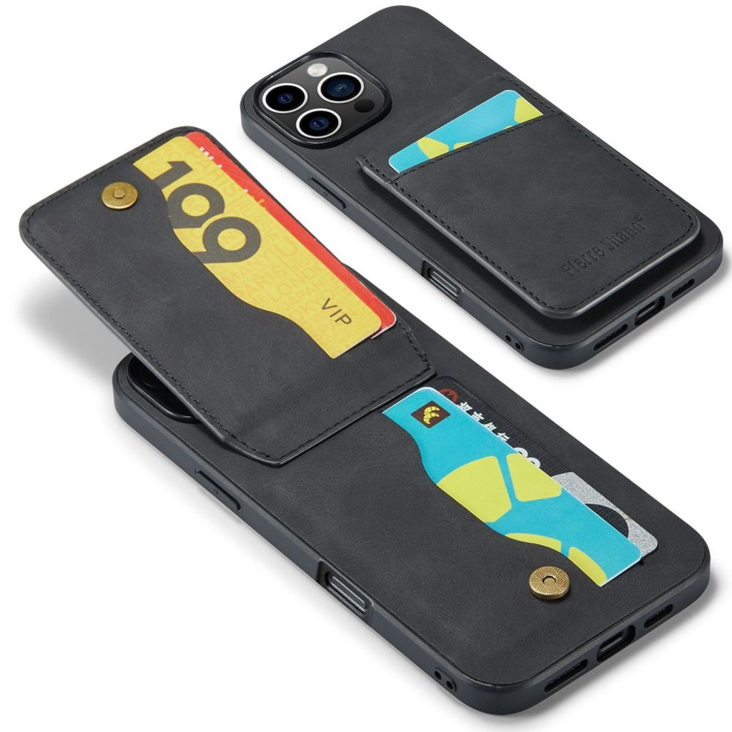 FIERRE SHANN iPhone 16 Pro Deksel med Kortspor - Svart