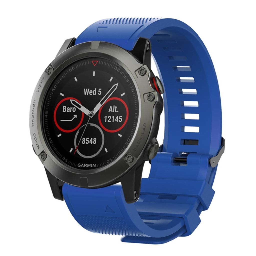 Garmin Fenix 5X/5X Plus/3/3HR Urrem med Sort Spænde - Blå