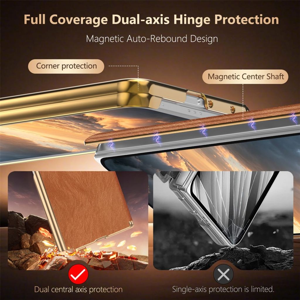 Samsung Galaxy Z Fold8 Ultra MagSafe Kuori PU-nahkaa - Ruskea