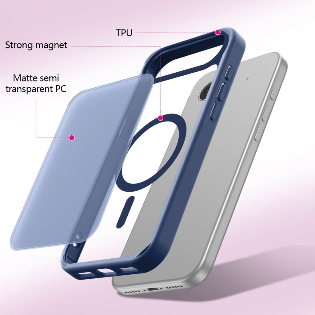 iPhone Air MagSafe Kuori Iskunkestävä - Tummansininen