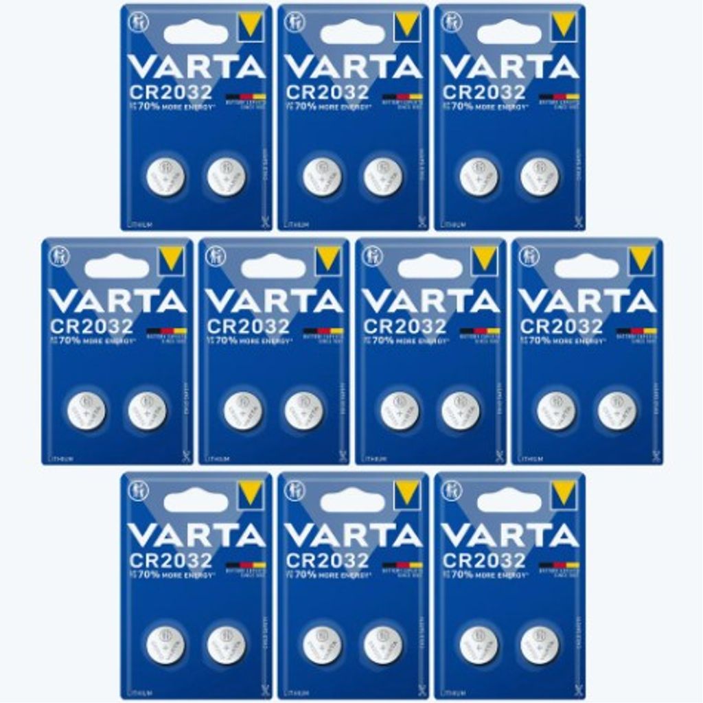 VARTA Lithium Coin knappcellsbatteri CR2032, 2-pack x10