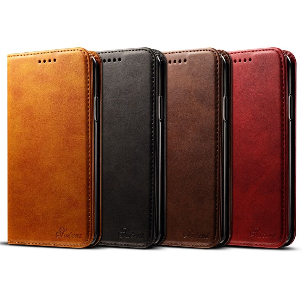 SUTENI iPhone X/XS Lompakkokotelo Jalustalla – Khaki