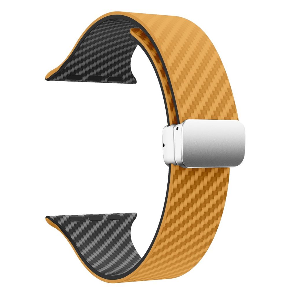 Apple Watch 42 / 41/ 40 / 38mm Klockarmband kolfibertextur - Ljusbrun/Svart