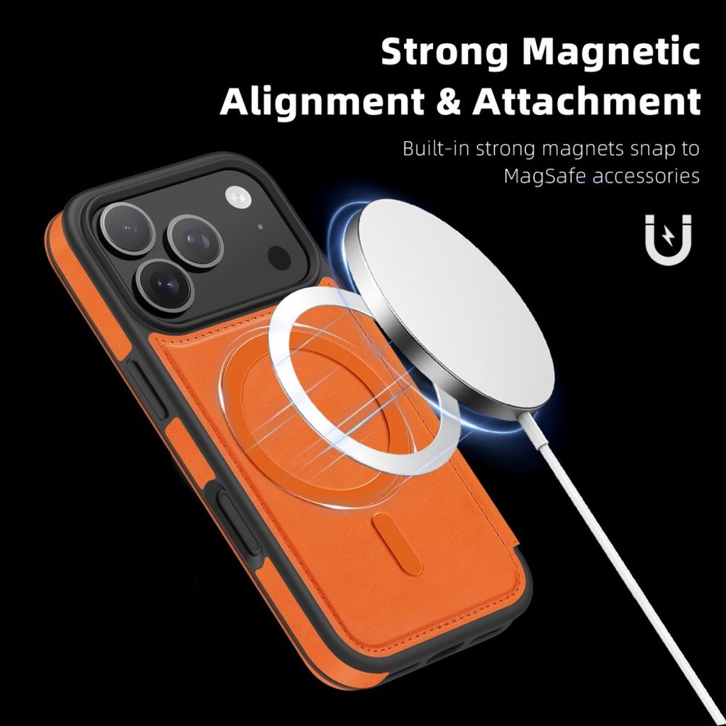 iPhone 18 Pro/17 Pro MagSafe Lompakkokotelo - Oranssi