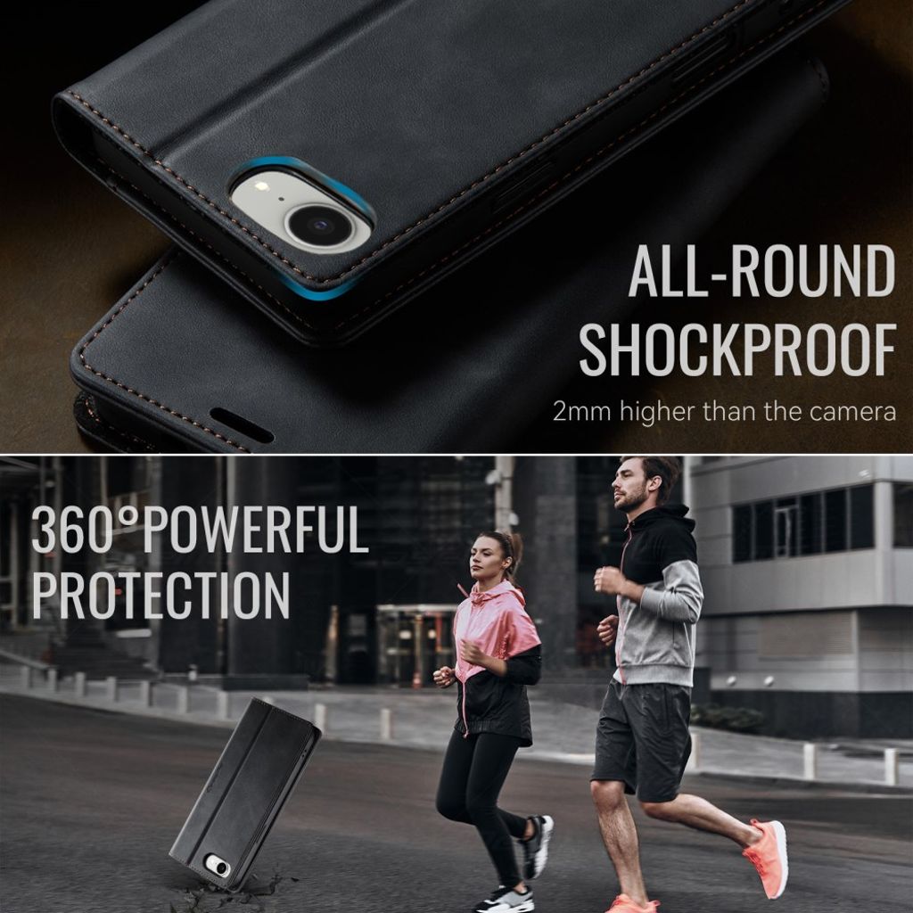 CASEME iPhone 16e Wallet Cover RFID Blocking Stand – Black