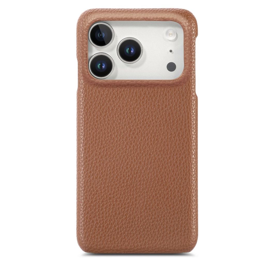 iPhone 17 Pro Max Deksel PU-lær Litchi-struktur - Brun