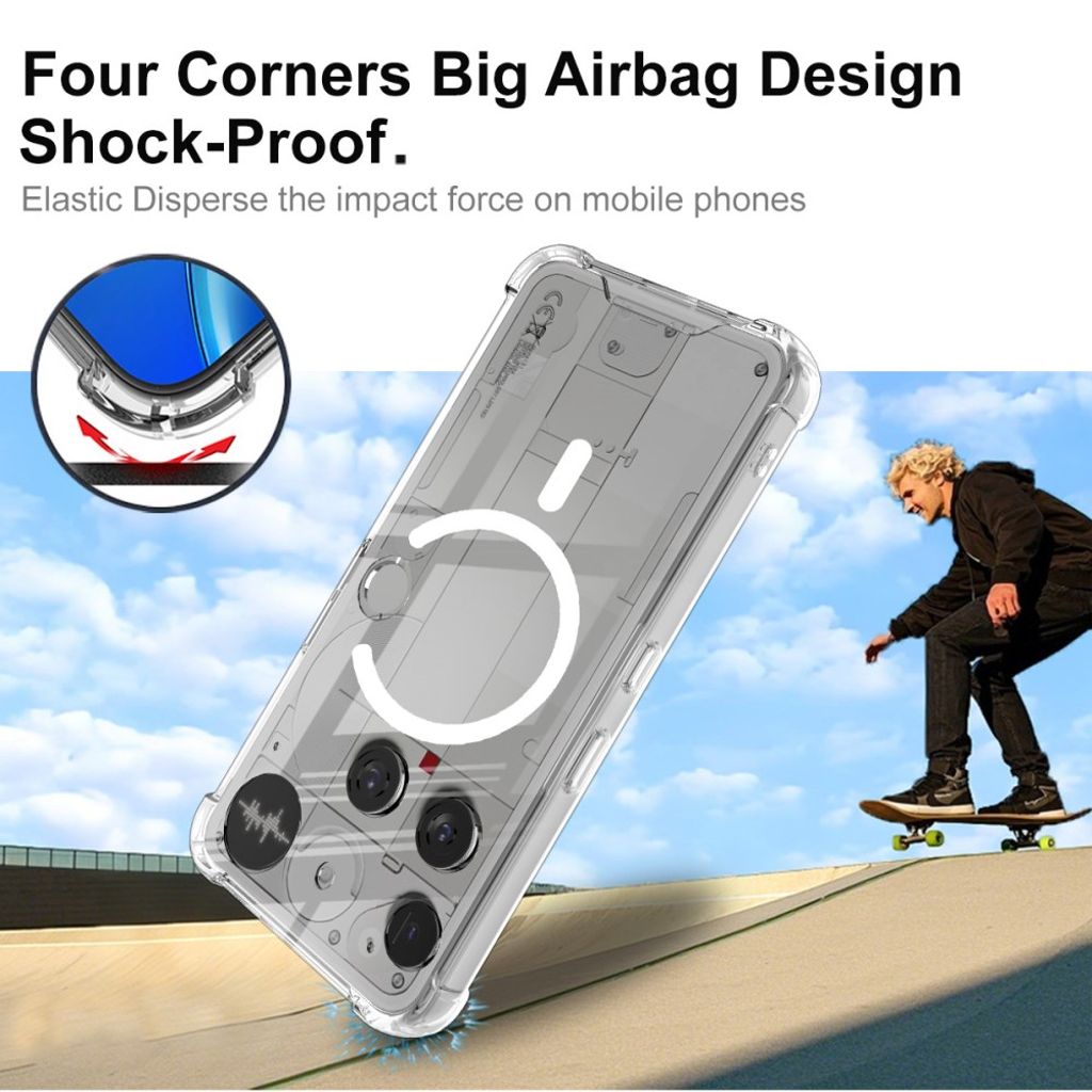 IMAK Nothing Phone (3) 5G MagSafe kompatibel Cover Stødsikker - Gennemsigtig