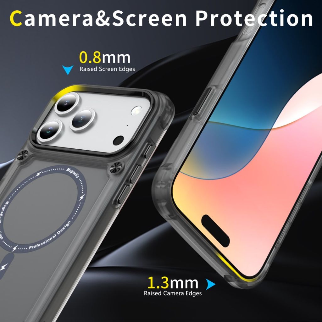 iPhone 17 Pro MagSafe-yhteensopiva Kuori - läpinäkyvä musta