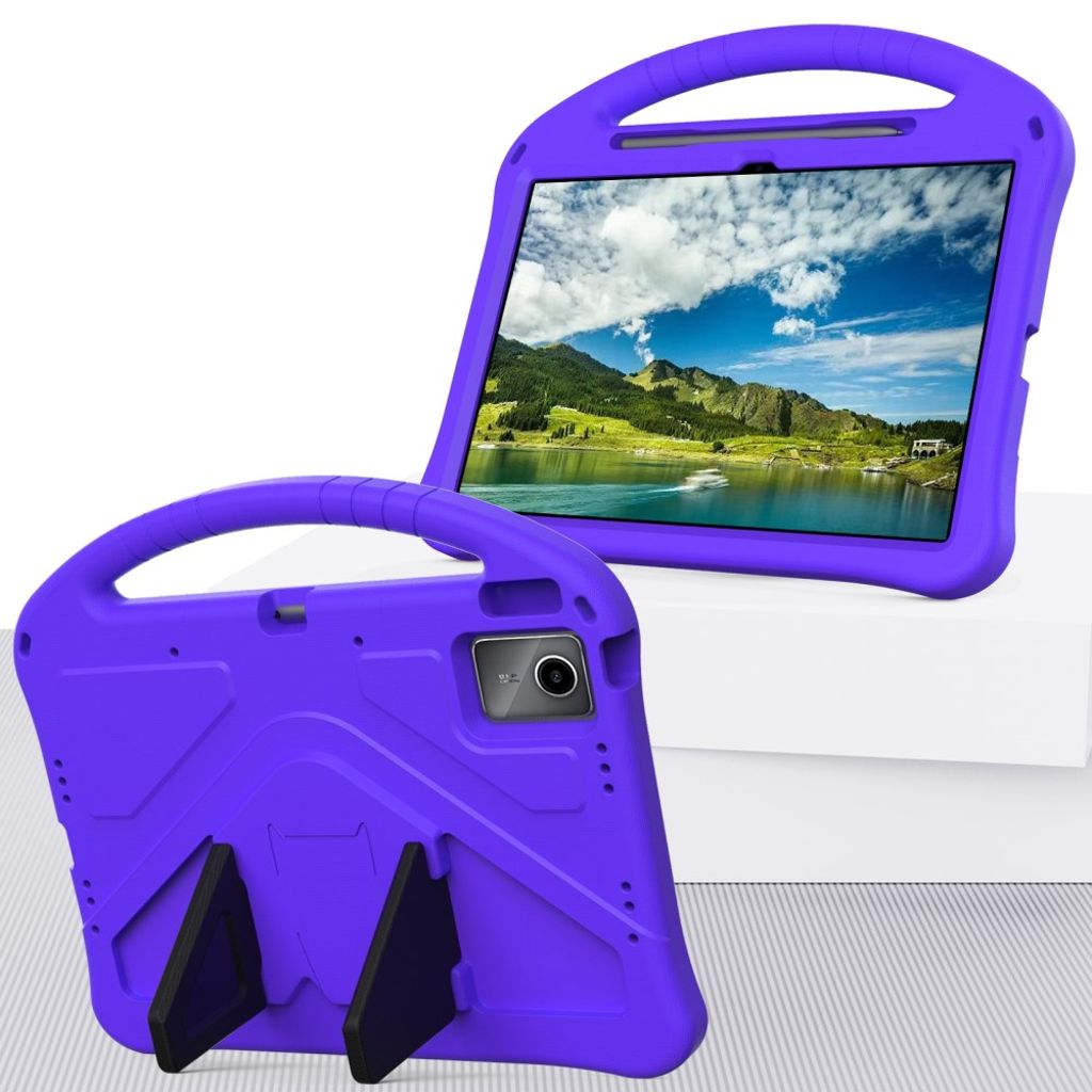 Lenovo Idea Tab Plus Deksel med Stativ og Håndtak Barn - Lilla