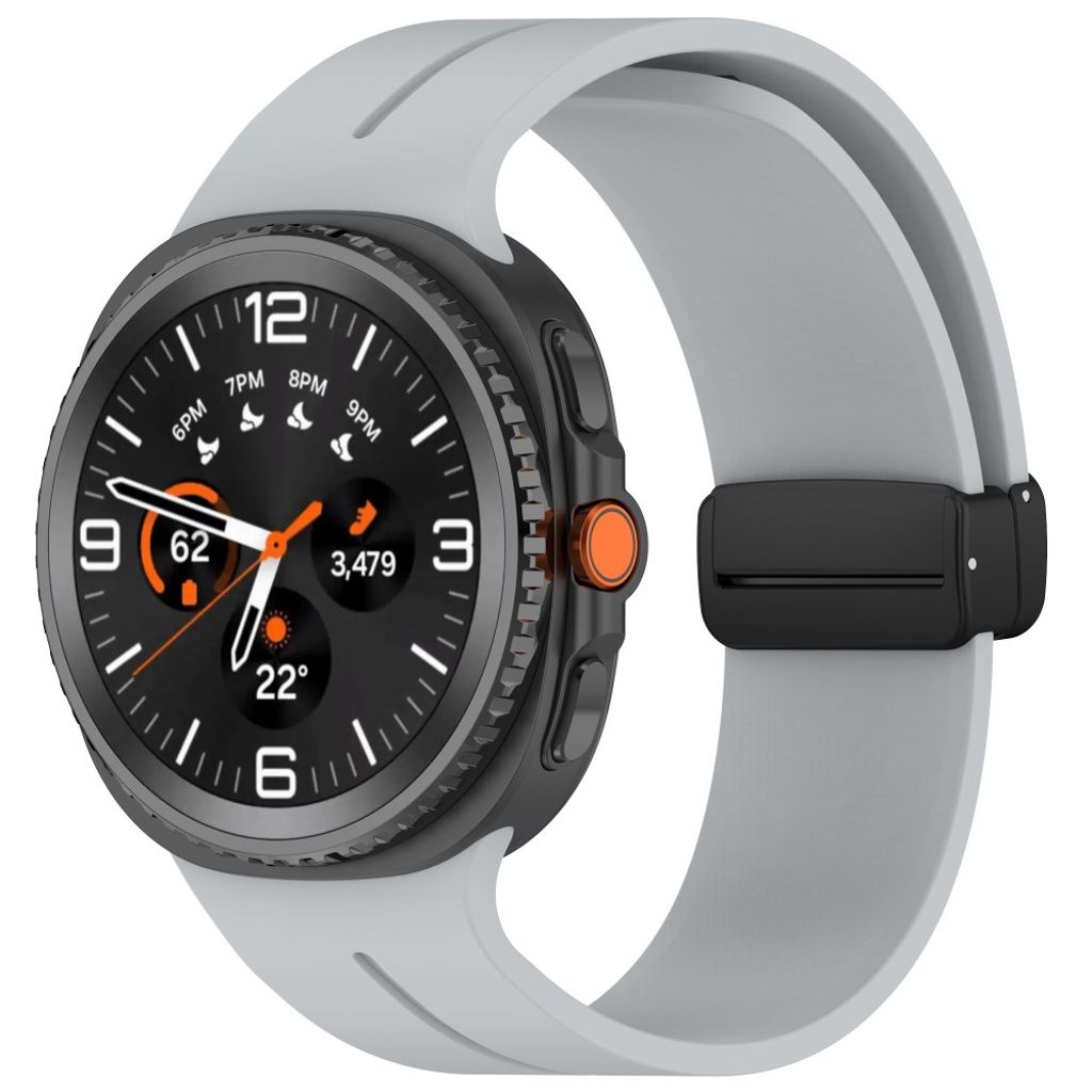 Samsung Galaxy Watch8 44 mm Kellonranneke, Silikoni - vaaleanharmaa