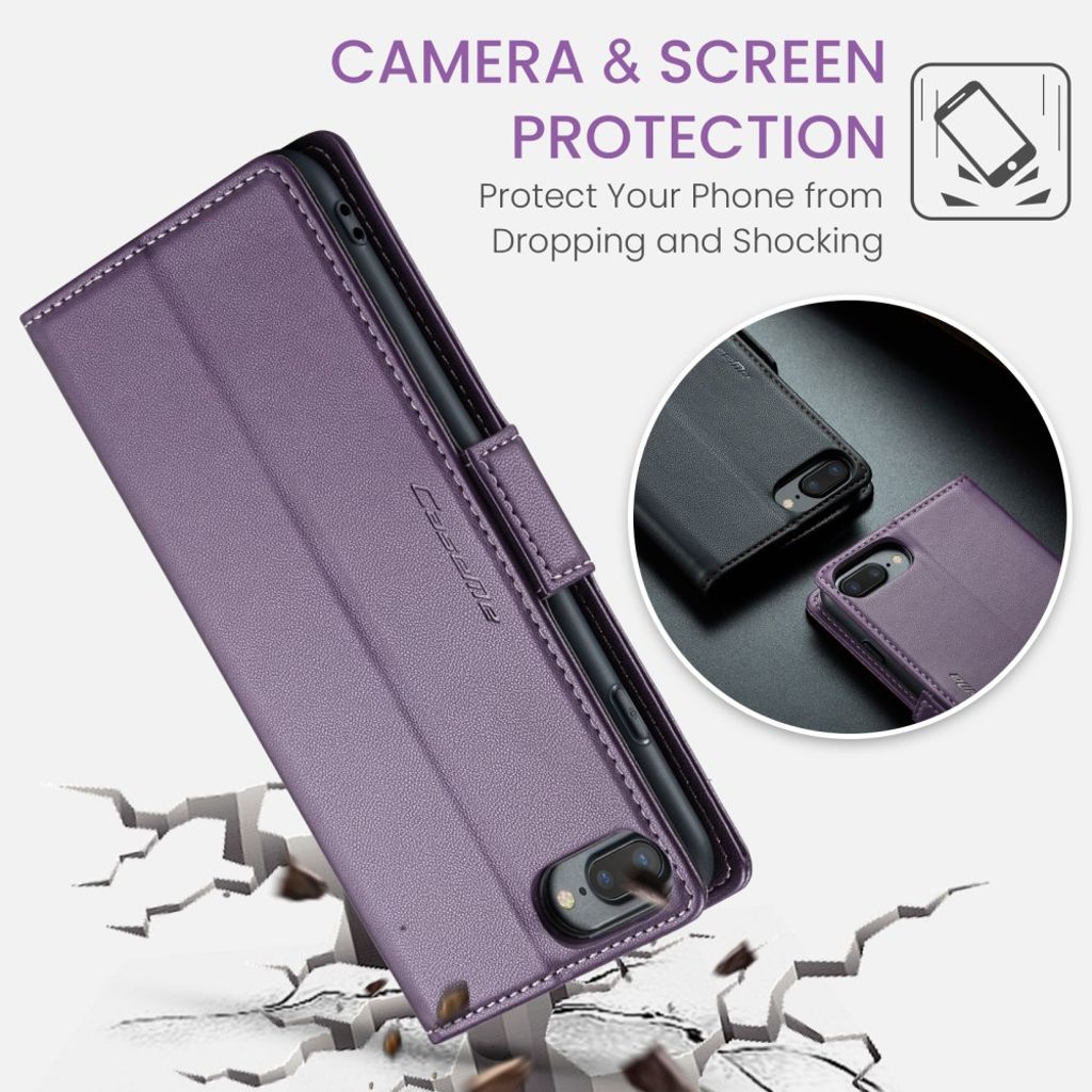 CASEME iPhone 6 Plus/6s Plus/7 Plus/8 Plus Kotelo Korttipaikka - Violetti